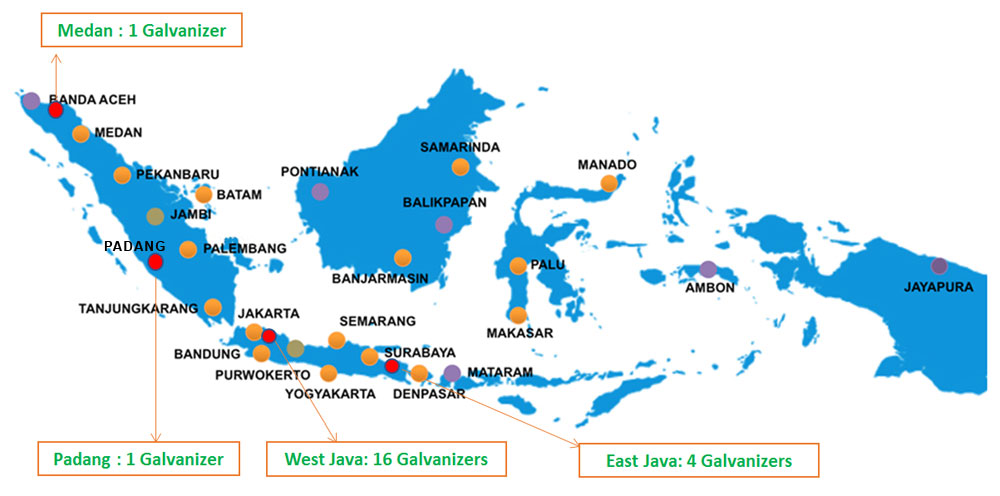lokasi galvanizer indonesia